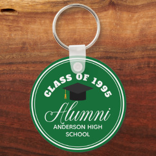 Green Alumni High School Reunion Personalized Keychain