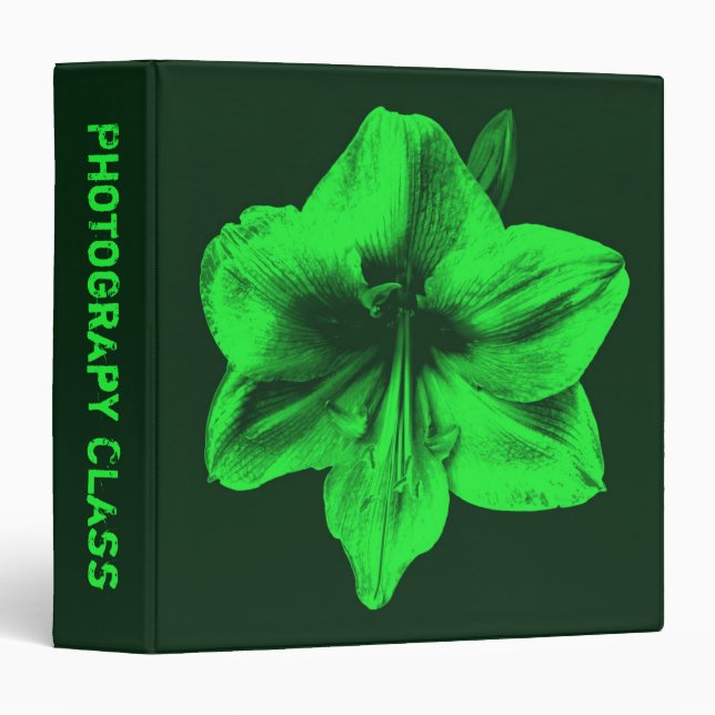 Green Amaryllis 3 Ring Binder (Front/Spine)