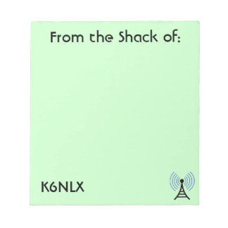 Green Amateur Radio Call Sign Notepad