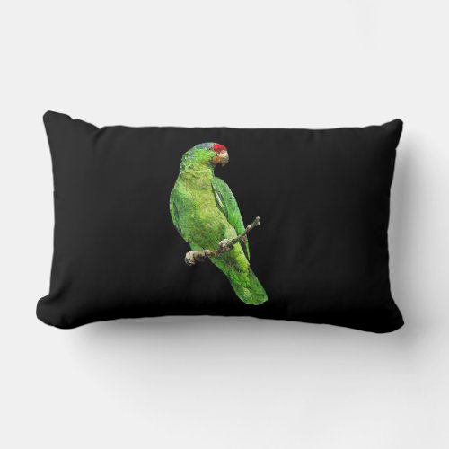 Green Amazon Parrot Bird T Lumbar Pillow
