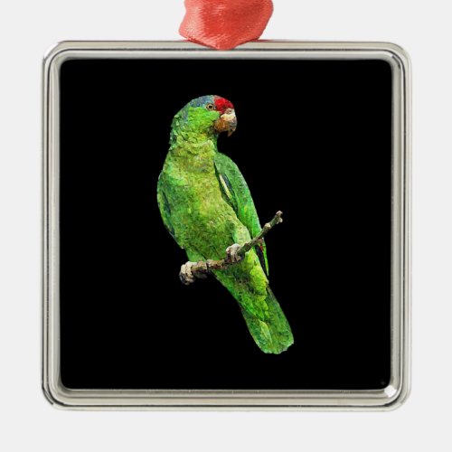 Green Amazon Parrot Bird T Metal Ornament