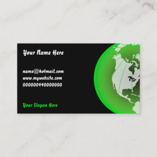 Green America Globe, Your Name Here, Business Card