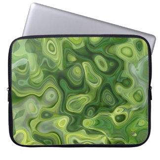 Green Amoeba Pattern Abstract Art Laptop Sleeve