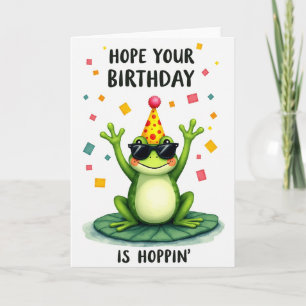 Green Amphibian Birthday Card