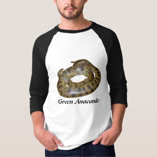 Green Anaconda Basic 34 Sleeve Raglan T_Shirt