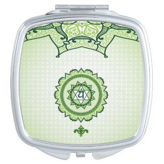 Green Anahata, 4th Chakra Compact Mirror