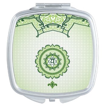 Green Anahata  4th Chakra Compact Mirror by OmThatLife at Zazzle