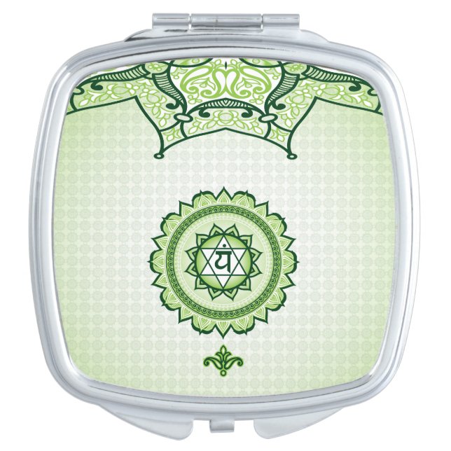 Green Anahata, 4th Chakra Compact Mirror (Front)