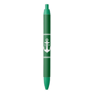 Green Anchor Monogrammed Pen