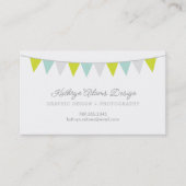 Green and Aqua Bunting Banner Business Card (Front)