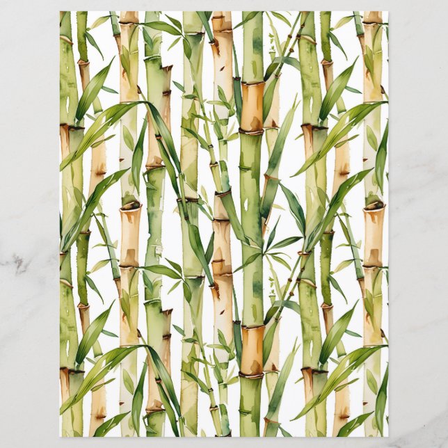 Green and Beige Bamboo Pattern (Front)