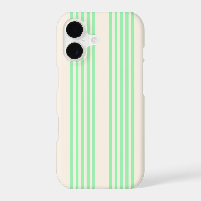 Green and beige five stripes pattern iPhone case (Back)