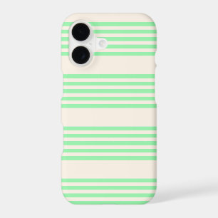Green and beige five stripes pattern iPhone 17 case
