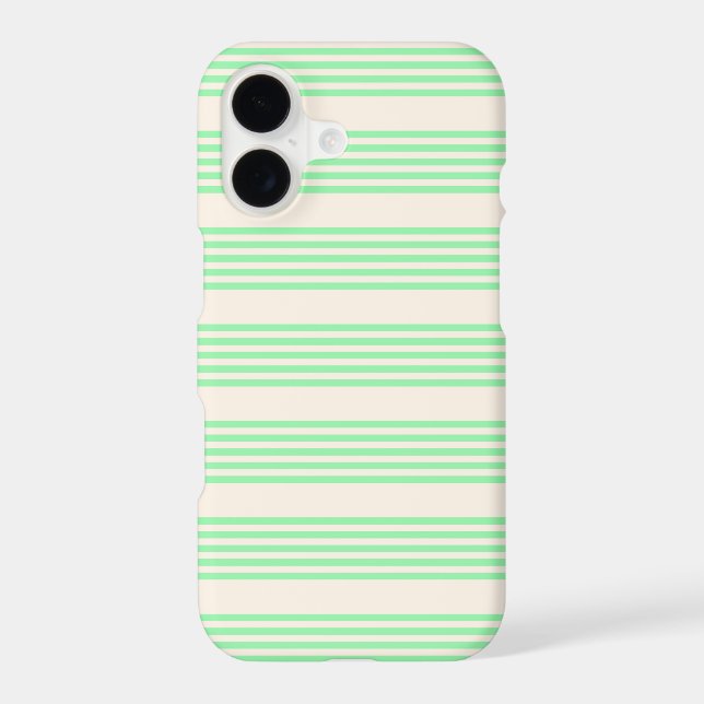 Green and beige five stripes pattern iPhone case (Back)