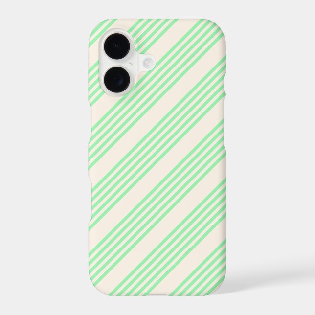 Green and beige five stripes pattern iphone case (Back)