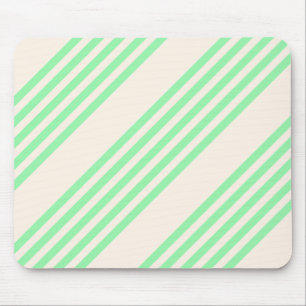 Green and beige five stripes pattern mouse pad