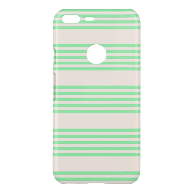 Green and beige five stripes pattern uncommon google pixel XL case (Back)
