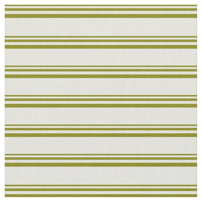 Green and Beige Pattern of Stripes Fabric (Close Up)