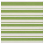 [ Thumbnail: Green and Beige Striped Pattern Fabric ]