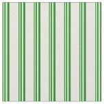 [ Thumbnail: Green and Beige Stripes/Lines Pattern Fabric ]