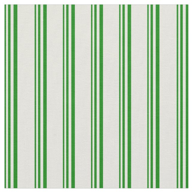 Green and Beige Stripes/Lines Pattern Fabric (Close Up)