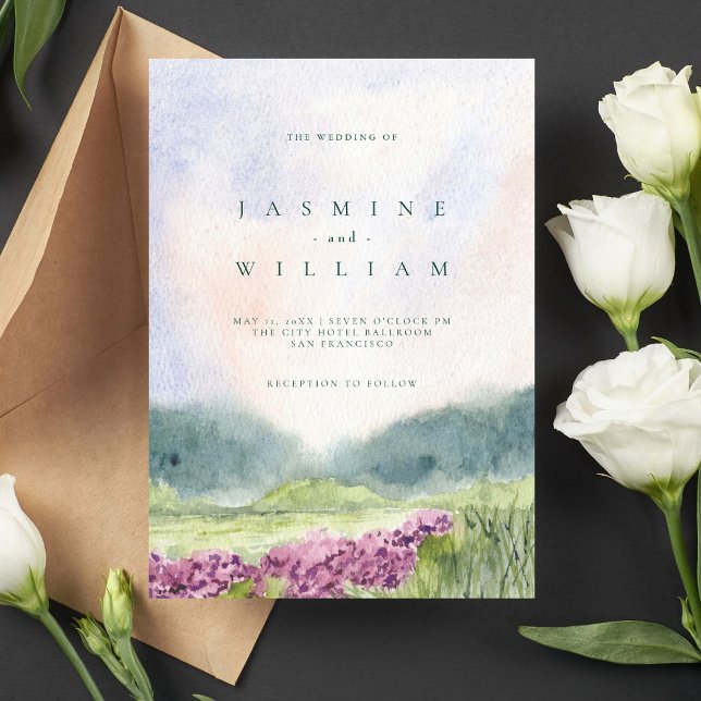 Green and Beige Watercolor Wedding Invitation (Creator Uploaded)