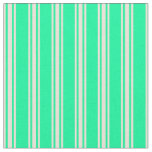 [ Thumbnail: Green and Bisque Colored Lined Pattern Fabric ]