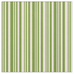 [ Thumbnail: Green and Bisque Colored Stripes Fabric ]