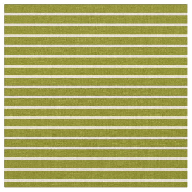 Green and Bisque Lined/Striped Pattern Fabric (Close Up)