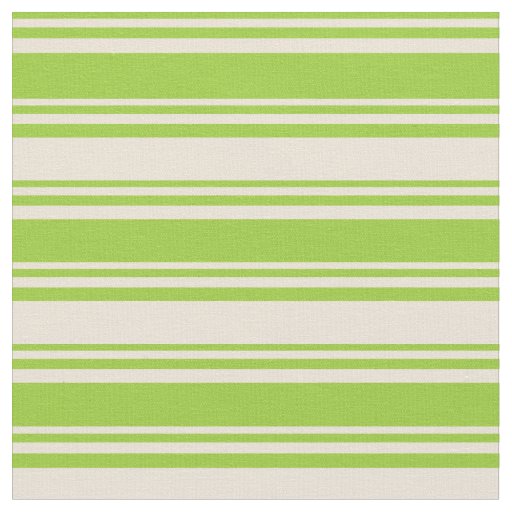 Green and Bisque Lines Pattern Fabric