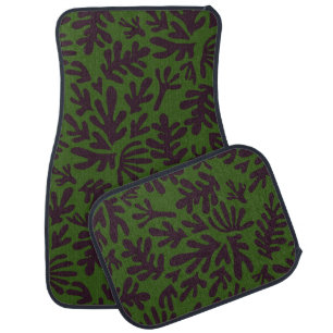 green and black abstract boho Modern Pattern Car Floor Mat