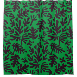 green and black abstract boho Modern Pattern Shower Curtain