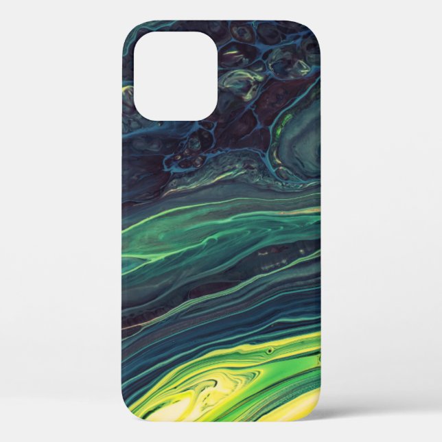 GREEN AND BLACK ABSTRACT PAINTING Case-Mate iPhone CASE (Back)