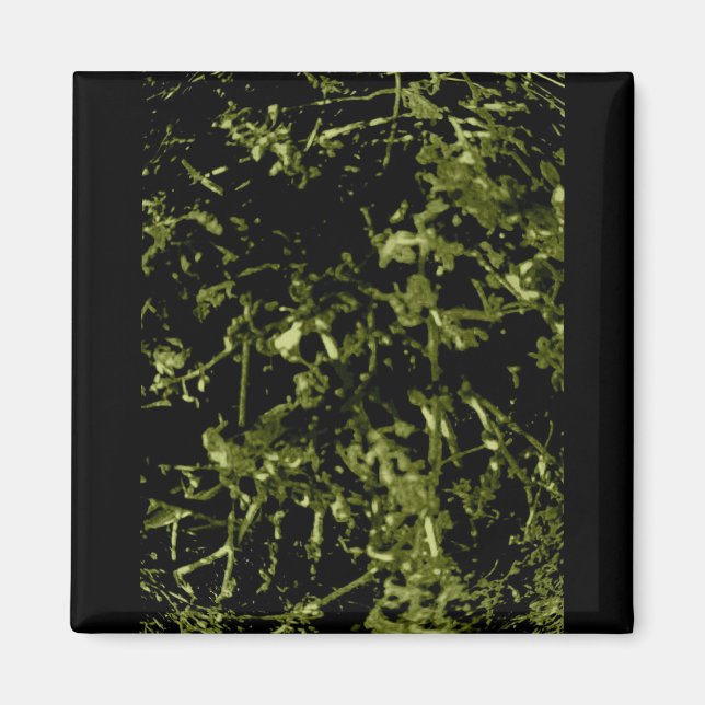 GREEN AND BLACK ABSTRACT PIN MAGNET (Front)