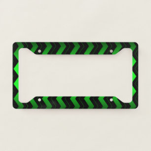 Green and Black Accent on Bright Green License Plate Frame