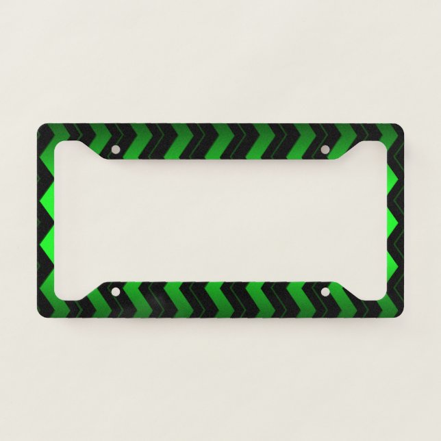 Green and Black Accent on Bright Green License Plate Frame (Front)