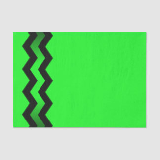 Green and Black Accent on Bright Green Tissue Paper