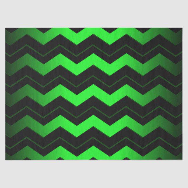 Green and Black Accent on Bright Green Tissue Paper (Front)