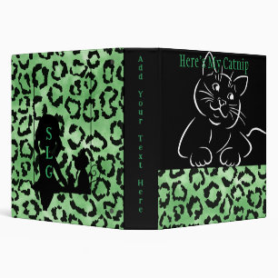 Green and Black Animal Print 3 Ring Binder