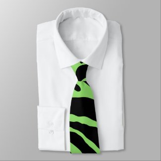 Green and Black Animal Print Stripes 