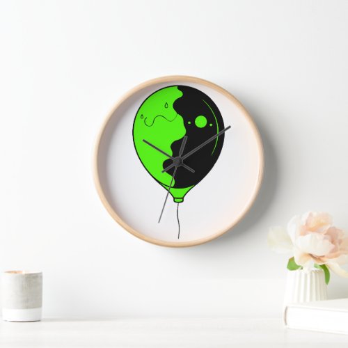 Green and Black Balloon Clock