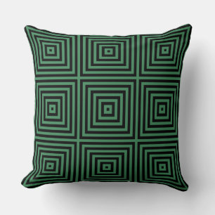 Green And Black Box Pattern - Throw Pillow