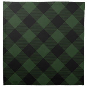 Green and Black Buffalo Check Cloth Napkin