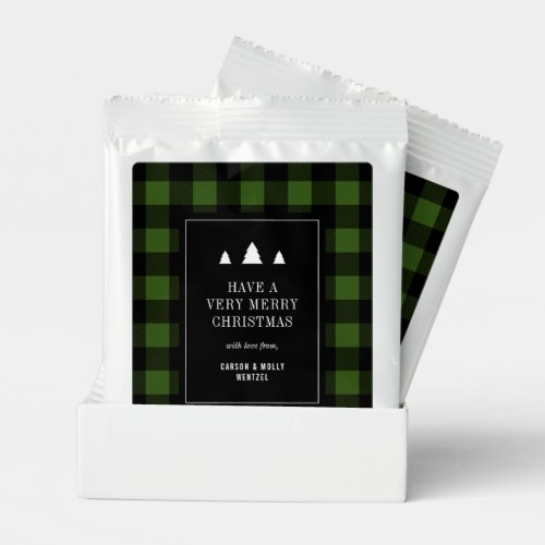 Green and Black Buffalo Check Holiday Plaid Gift Hot Chocolate Drink Mix