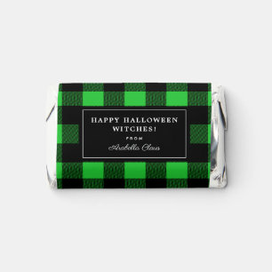 Green and Black Buffalo Check Plaid Halloween Hershey's Miniatures