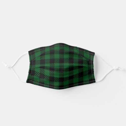 Green And Black Buffalo Plaid Adult Cloth Face Mask