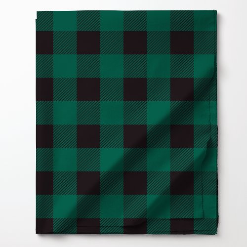 Green and Black Buffalo Plaid Pattern Fabric