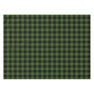 Green and Black Buffalo Plaid Tablecloth