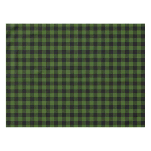 Green and Black Buffalo Plaid Tablecloth Zazzle