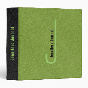 Green And Black Burlap Linen Texture Minimalistic 3 Ring Binder